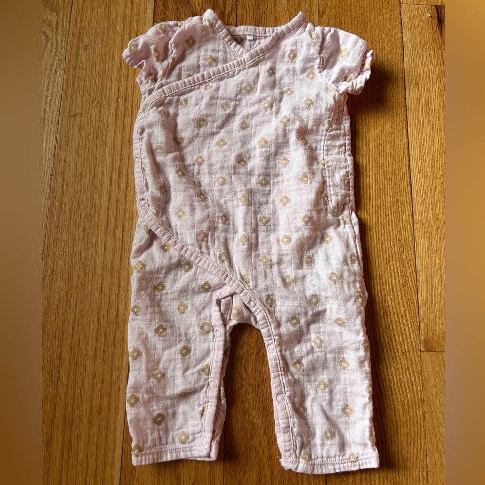 aden + anais Blush and Gold Romper with Wrap Top